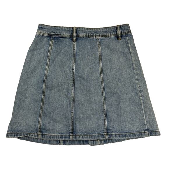 H&M Divided Women's Front Full Button Jean Denim Skirt Size 4 (Waist 28') - Picture 2 of 5